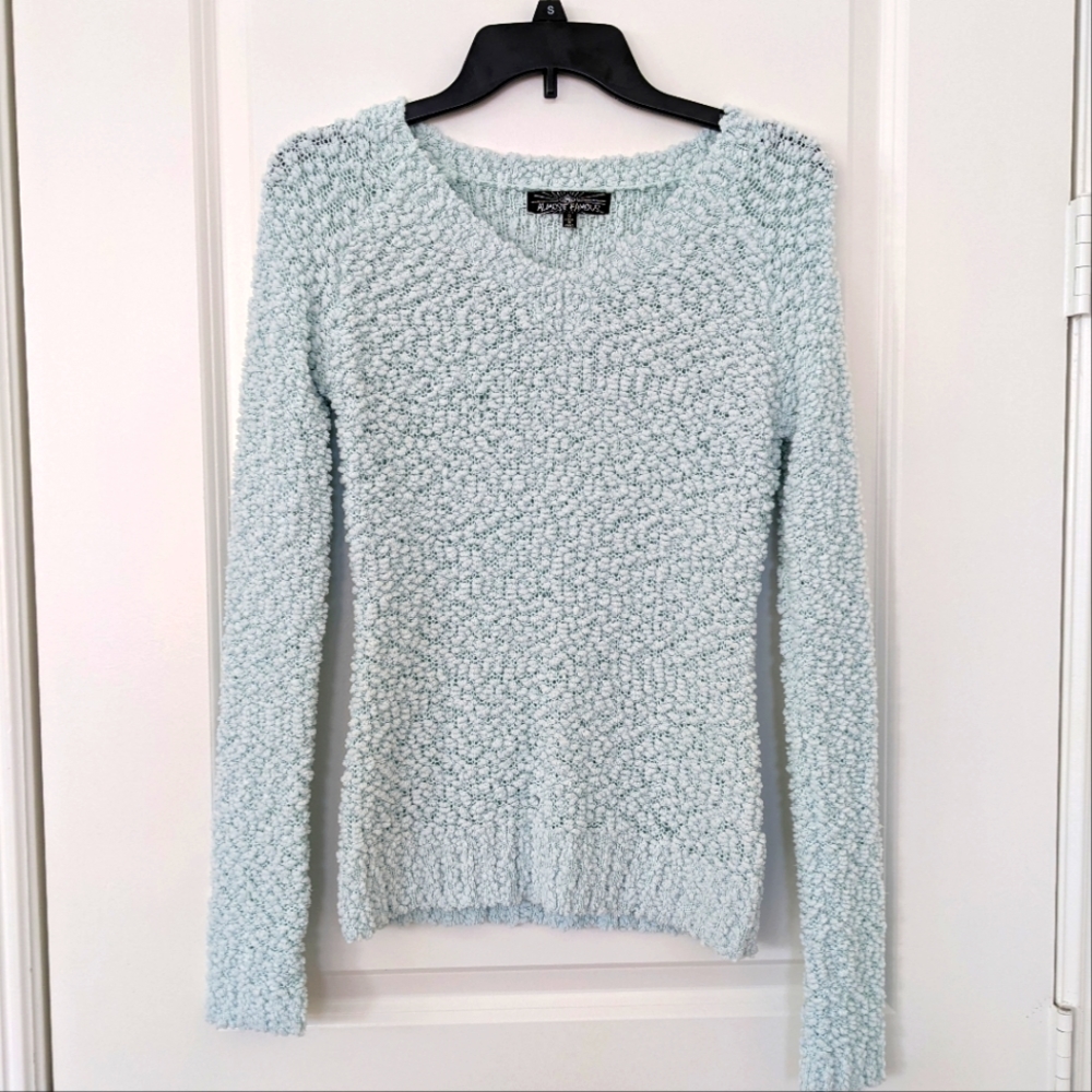 Light Blue Small Soft Long Sleeve Sweater Junior Girl